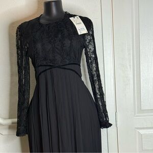 Zara Black and White Bishop Sleeve Gown